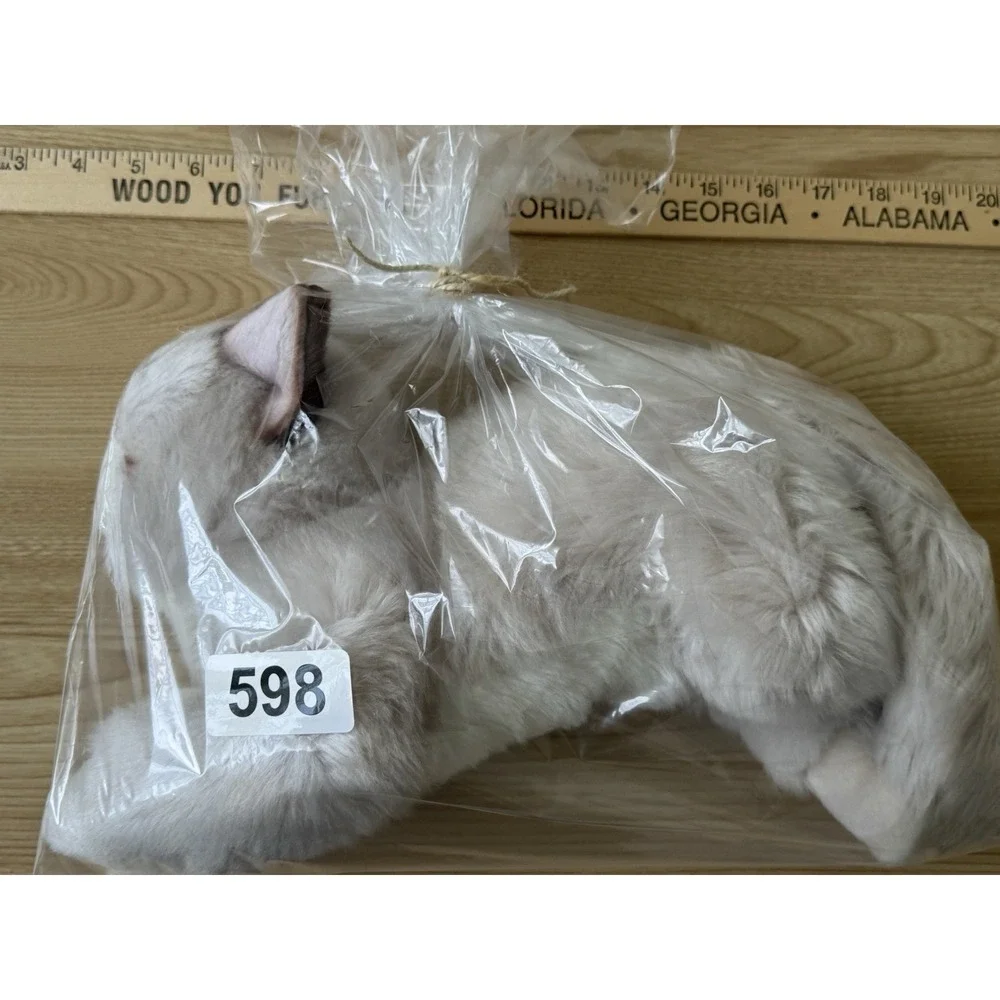 Realistic Blue Eyed Persian Cat Plush Fluffy Kitten Stuffed Animal‎ Toy